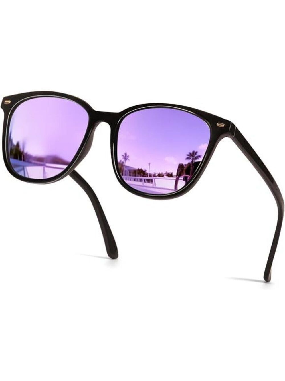 womens polarized square sunglasses mirrored uv protection trendy fashion shades